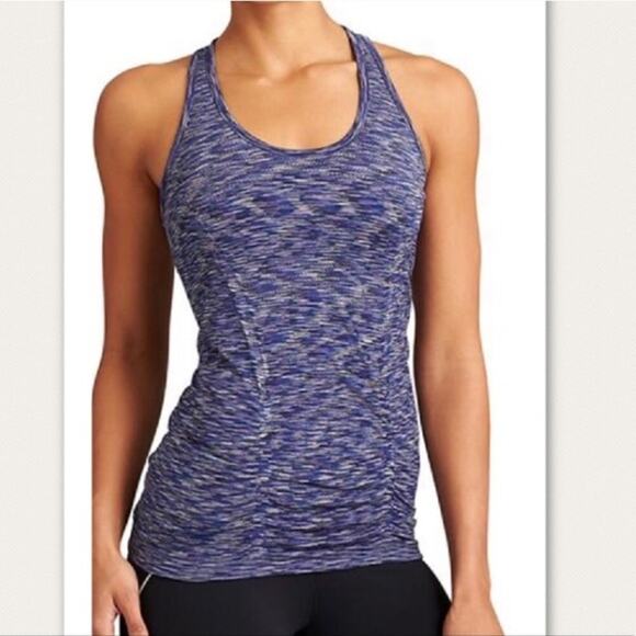 Athleta Small S Purple Spacedye Fastest Track Racerback Tank Top Seamless Scoop - Picture 10 of 10